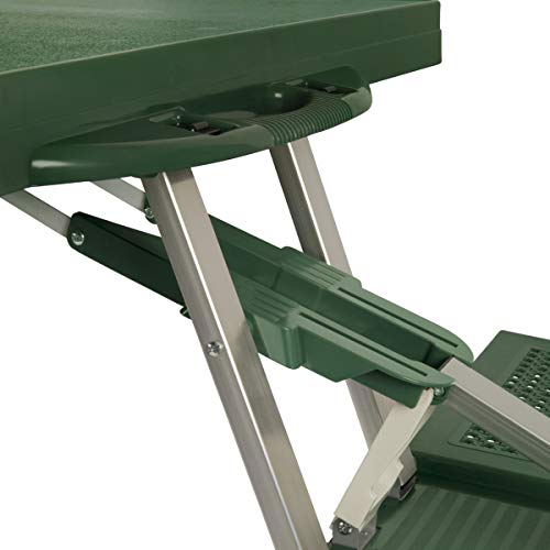 PICNIC TIME Portable Folding Picnic Table with Seats for 4, Collapsible Aluminum Table with Benches & Umbrella Hole, Lightweight Foldable Table for Camping, Travel, Backyard, Tailgating (Red)