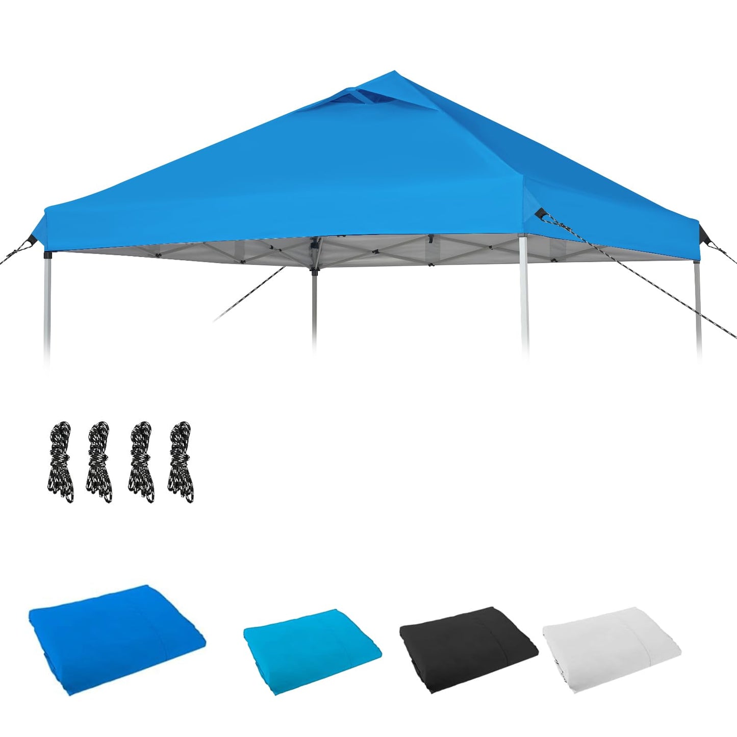 10x10 Canopy Replacement Top, Pop Up Tent with Air Vent for Straight Leg Frame, Waterproof with Windproof Ropes for Garden Patio Camping (Top Only) (White)