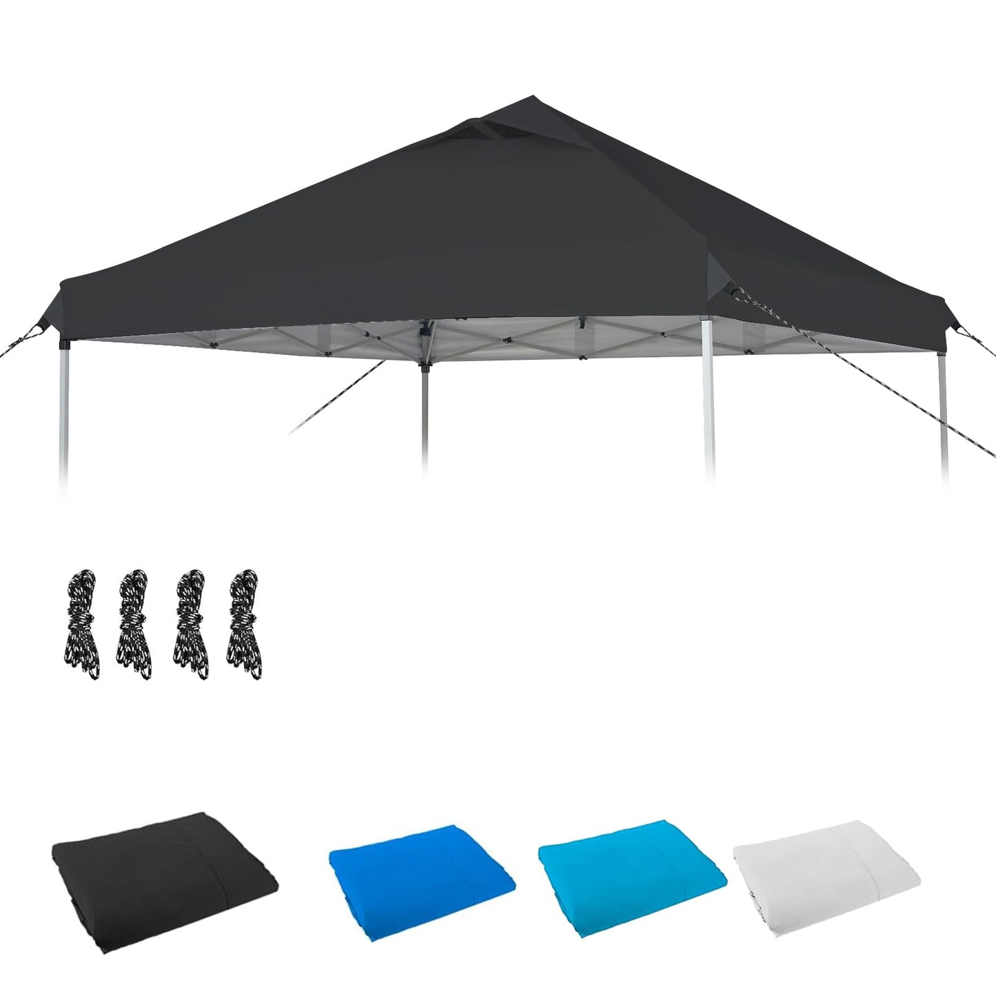 10x10 Canopy Replacement Top, Pop Up Tent with Air Vent for Straight Leg Frame, Waterproof with Windproof Ropes for Garden Patio Camping (Top Only) (White)