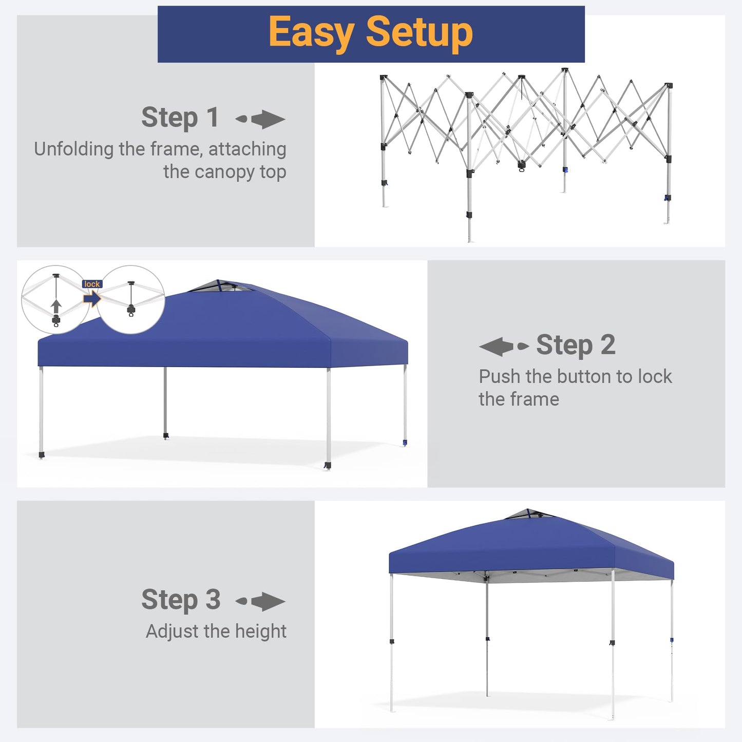 10x10 Pop Up Canopy - Instant Setup Beach Tent with Wheeled Carry Bag, 8 Sandbags & 4 Guy Lines - Portable Sun Shade for Camping, Events, Silver Coated Top, White