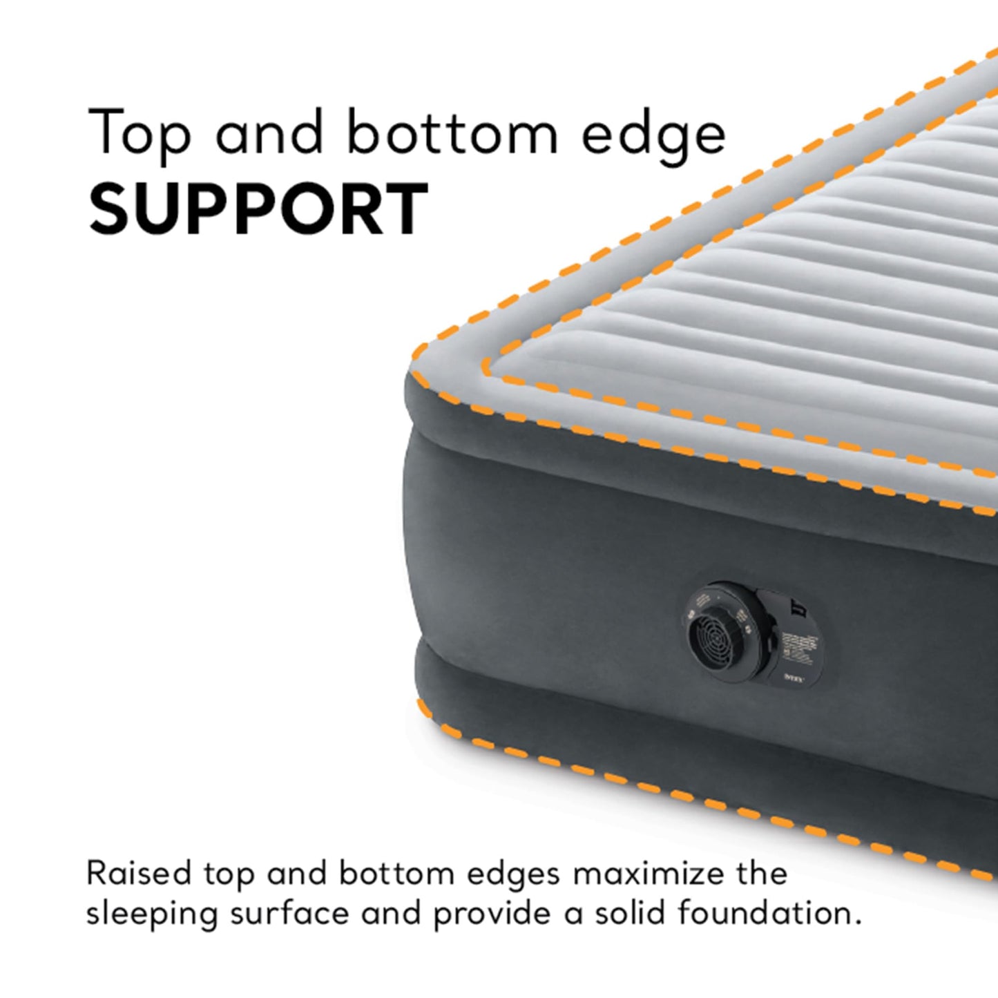 Intex 64417ED 22in Queen Dura-Beam Comfort Plush High-Rise Inflatable Air Mattress with Built in Pump for Travel and Camping, 600lb Weight Capacity