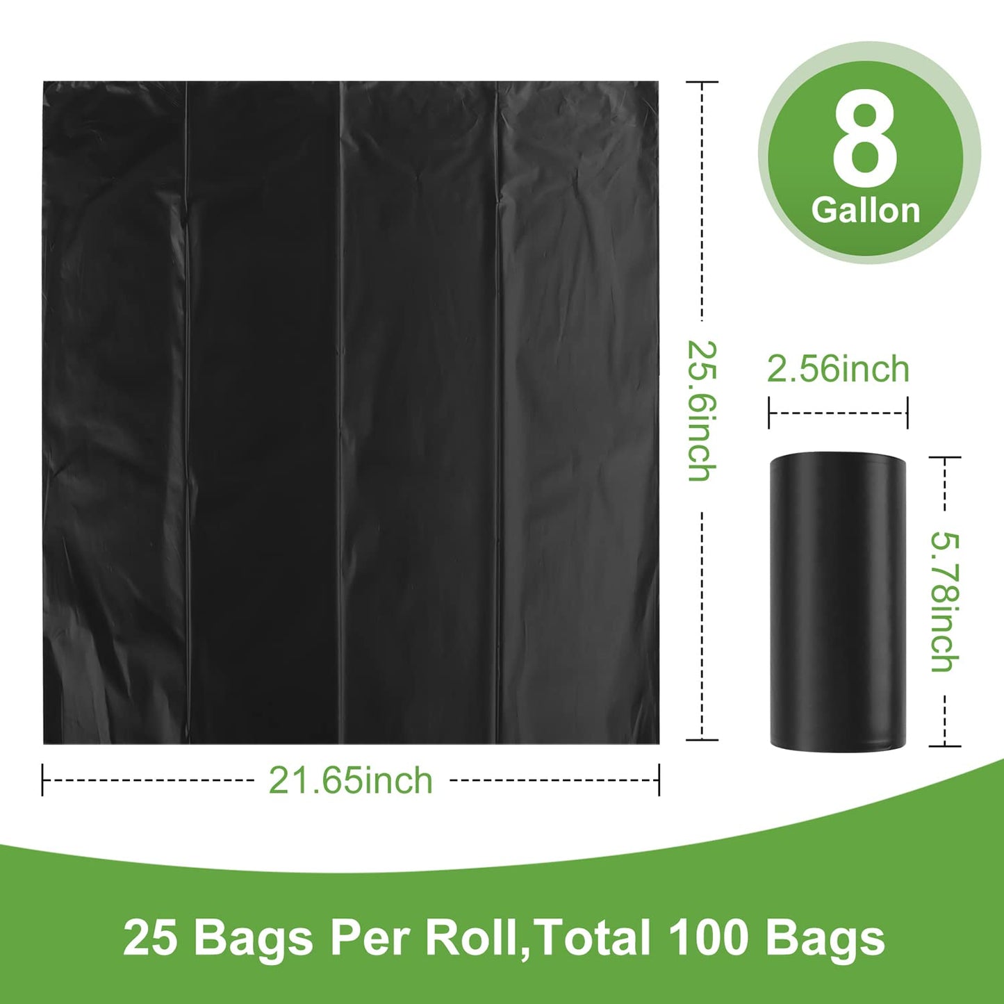 100 Portable Toilet Bags, Drawstring Biodegradable Camping Potty Bags 8 Gallon Waste Bags for 5-8 Gallon Bucket Toilet Adults Outdoor Camping Car