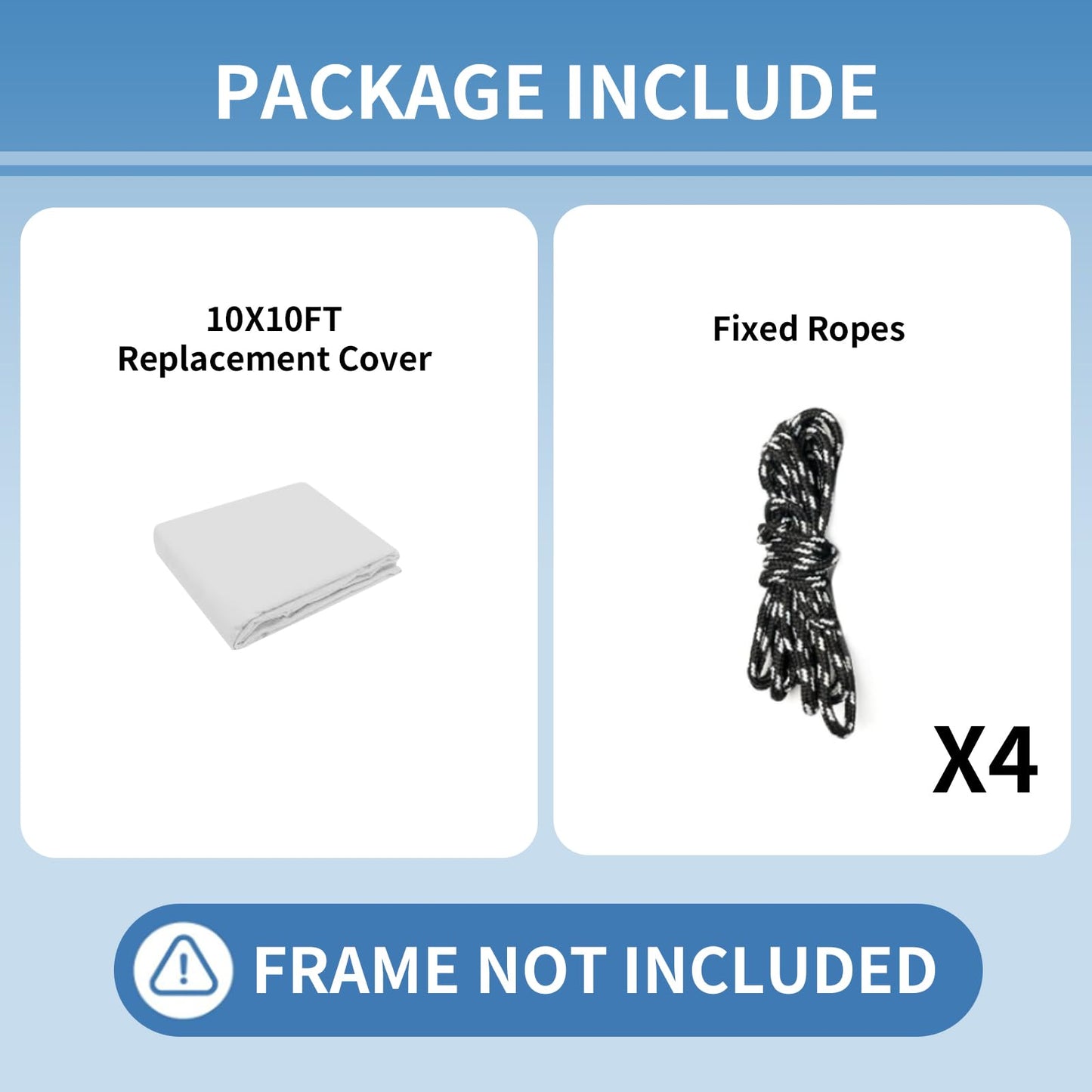 10x10 Canopy Replacement Top, Pop Up Tent with Air Vent for Straight Leg Frame, Waterproof with Windproof Ropes for Garden Patio Camping (Top Only) (White)