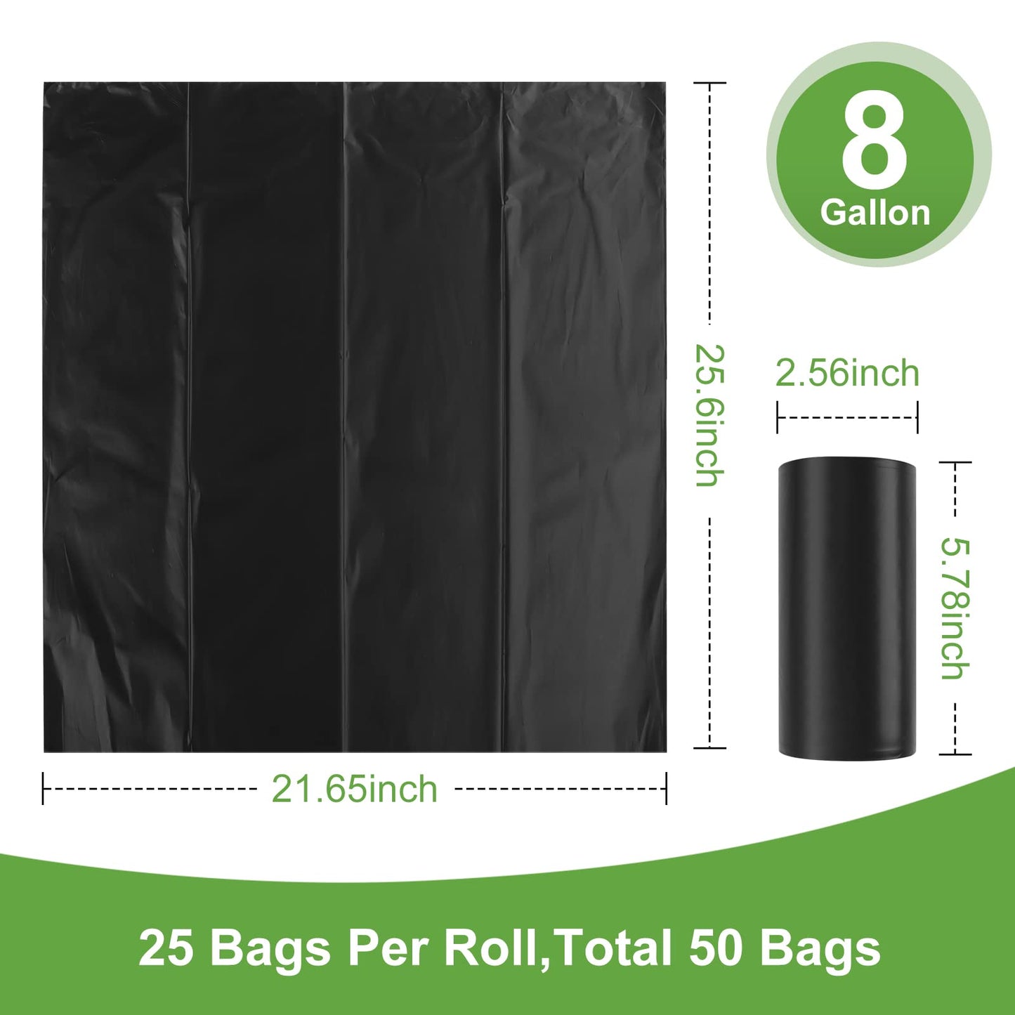 100 Portable Toilet Bags, Drawstring Biodegradable Camping Potty Bags 8 Gallon Waste Bags for 5-8 Gallon Bucket Toilet Adults Outdoor Camping Car