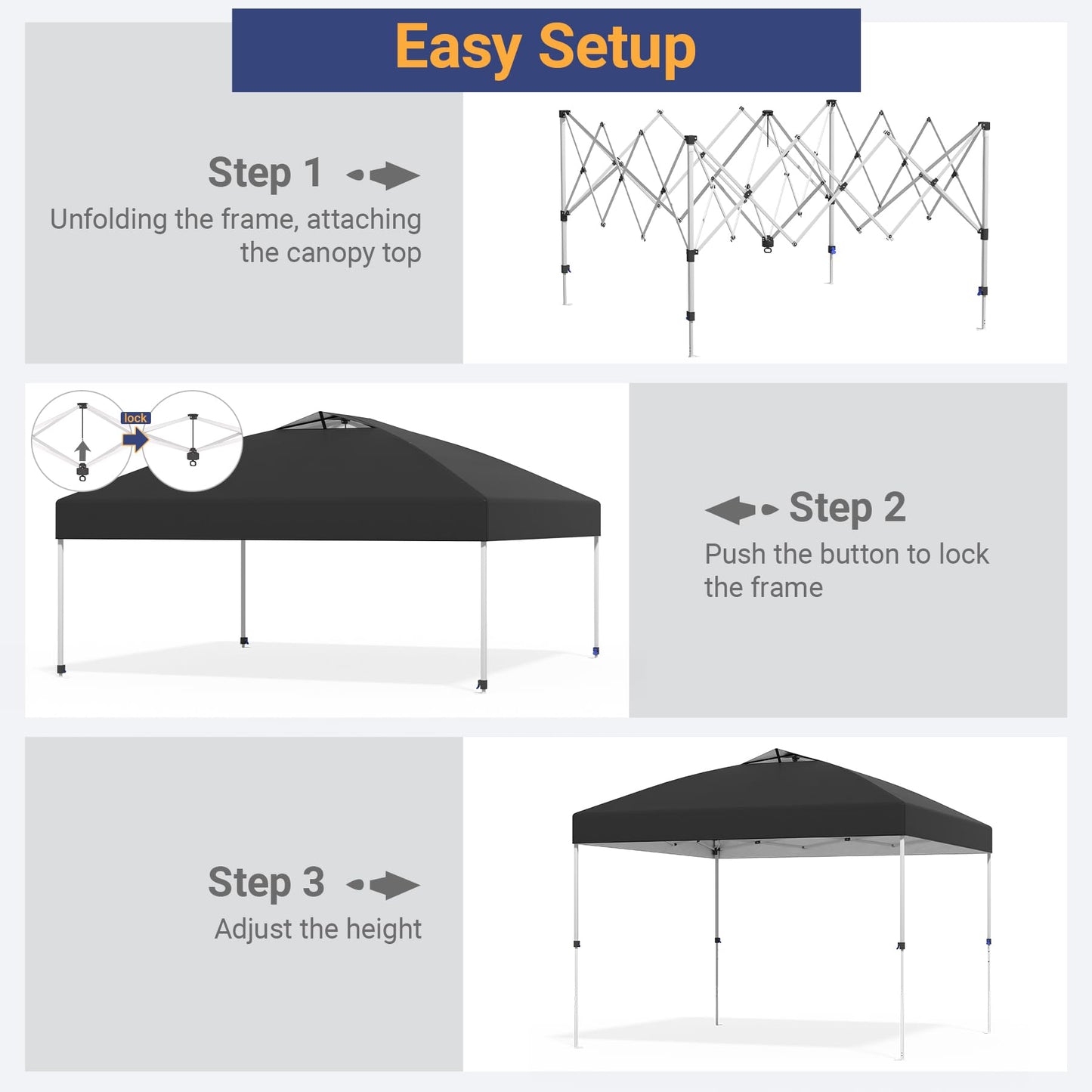 10x10 Pop Up Canopy - Instant Setup Beach Tent with Wheeled Carry Bag, 8 Sandbags & 4 Guy Lines - Portable Sun Shade for Camping, Events, Silver Coated Top, White