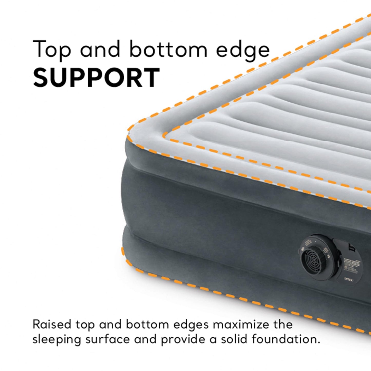 Intex 64417ED 22in Queen Dura-Beam Comfort Plush High-Rise Inflatable Air Mattress with Built in Pump for Travel and Camping, 600lb Weight Capacity