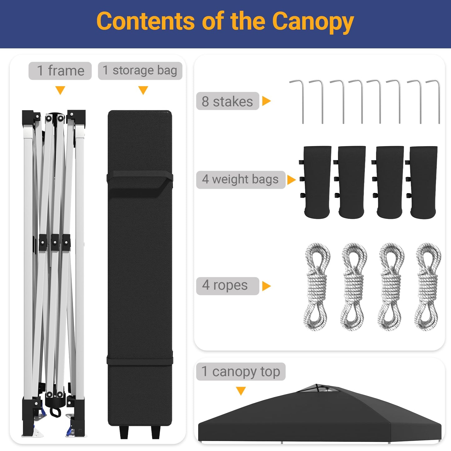 10x10 Pop Up Canopy - Instant Setup Beach Tent with Wheeled Carry Bag, 8 Sandbags & 4 Guy Lines - Portable Sun Shade for Camping, Events, Silver Coated Top, White