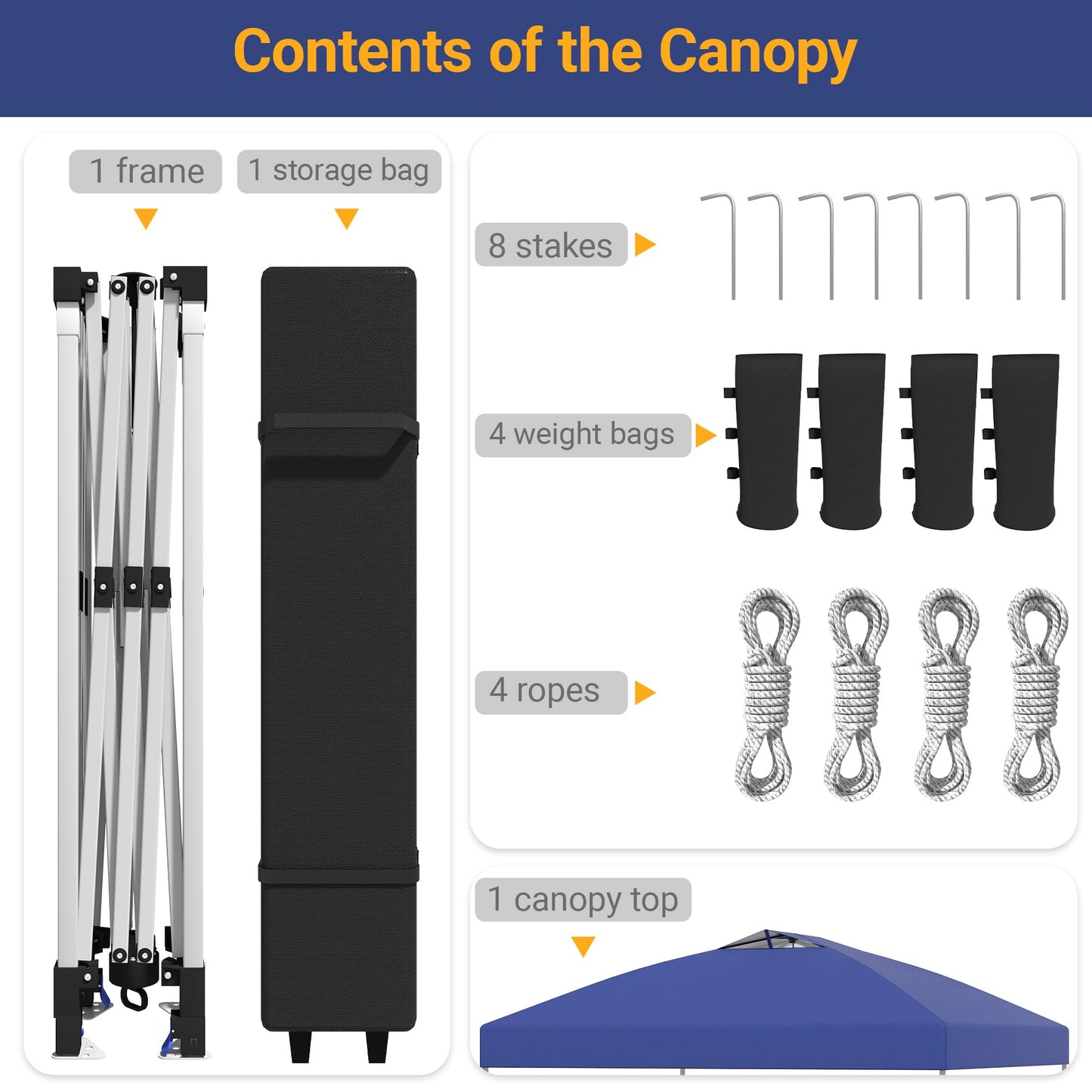 10x10 Pop Up Canopy - Instant Setup Beach Tent with Wheeled Carry Bag, 8 Sandbags & 4 Guy Lines - Portable Sun Shade for Camping, Events, Silver Coated Top, White