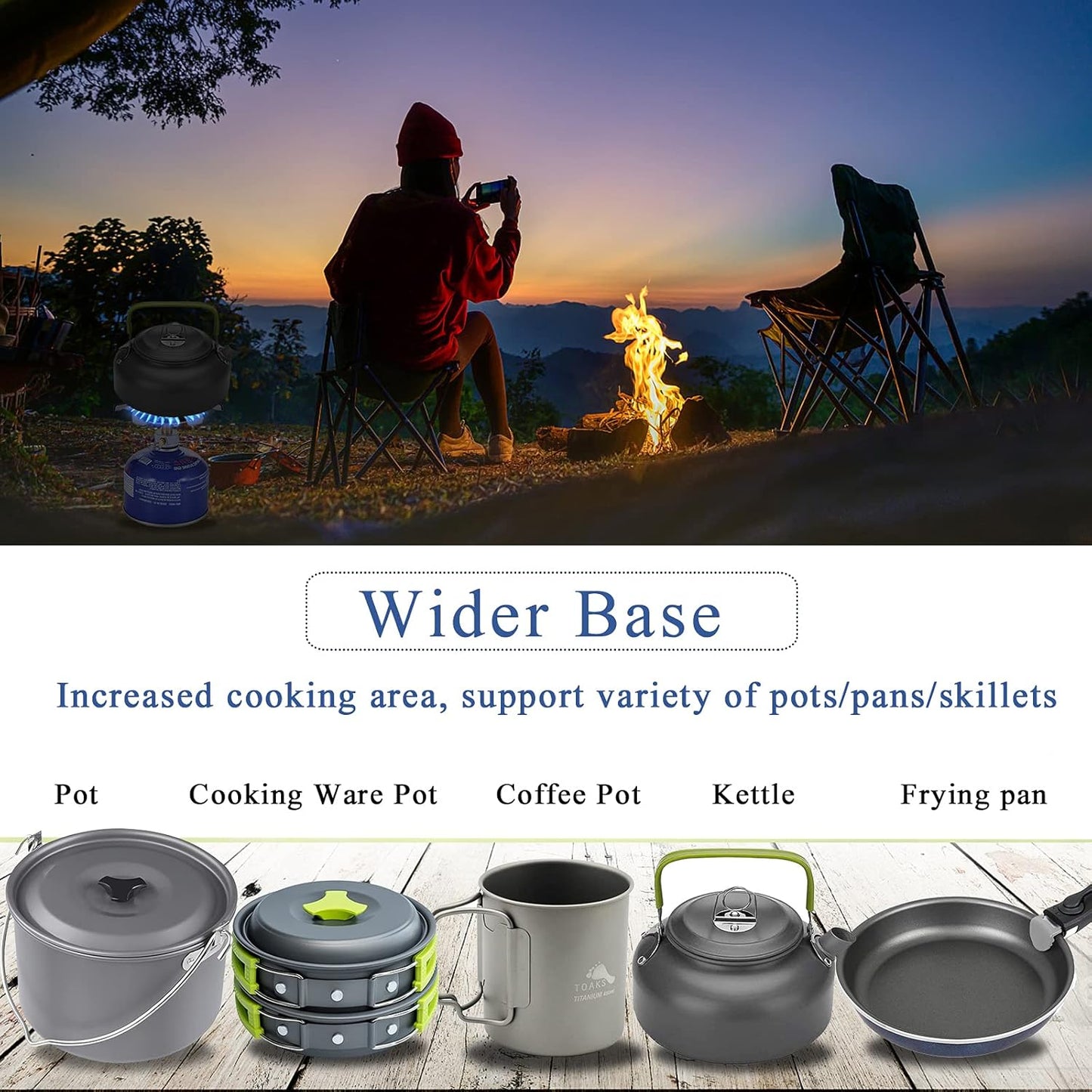 Caudblor Camping Stove with Butane Adapter - Lightweight Backpacking Stove for Hiking & Travel