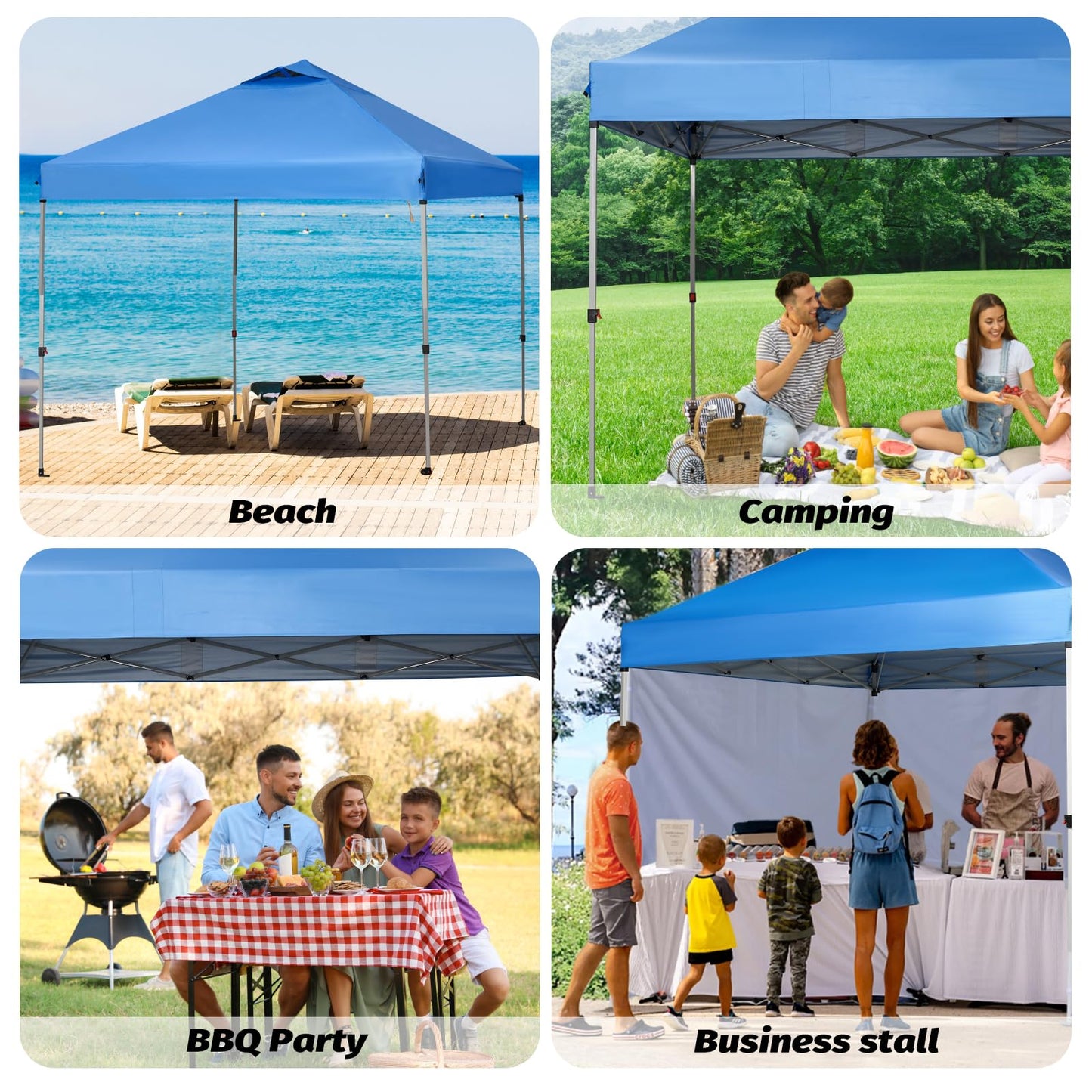 10x10 Canopy Replacement Top, Pop Up Tent with Air Vent for Straight Leg Frame, Waterproof with Windproof Ropes for Garden Patio Camping (Top Only) (White)