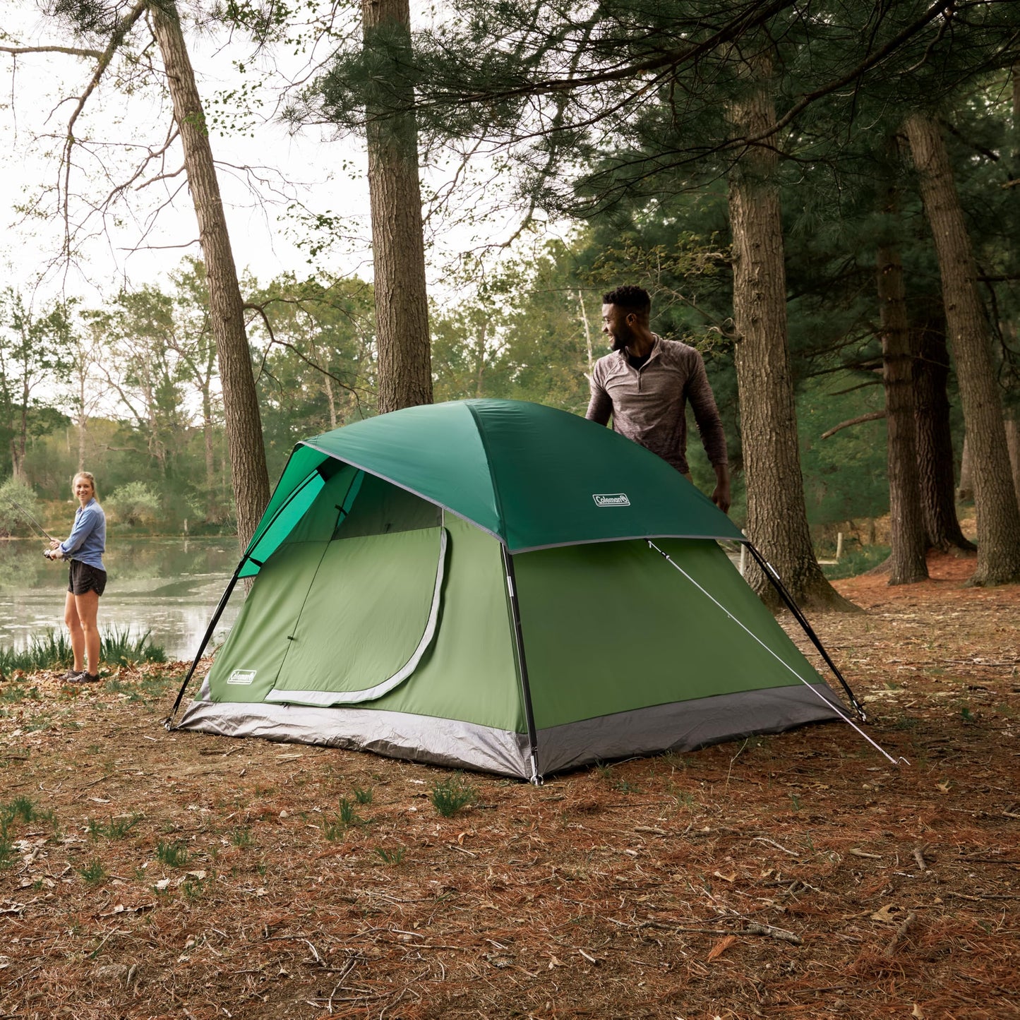 Coleman Sundome Camping Tent with Rainfly, 2/3/4/6 Person Tent Sets Up in 10 Mins, Weatherproof Shelter for Camping, Festivals, Backyard, Sleepovers, & More