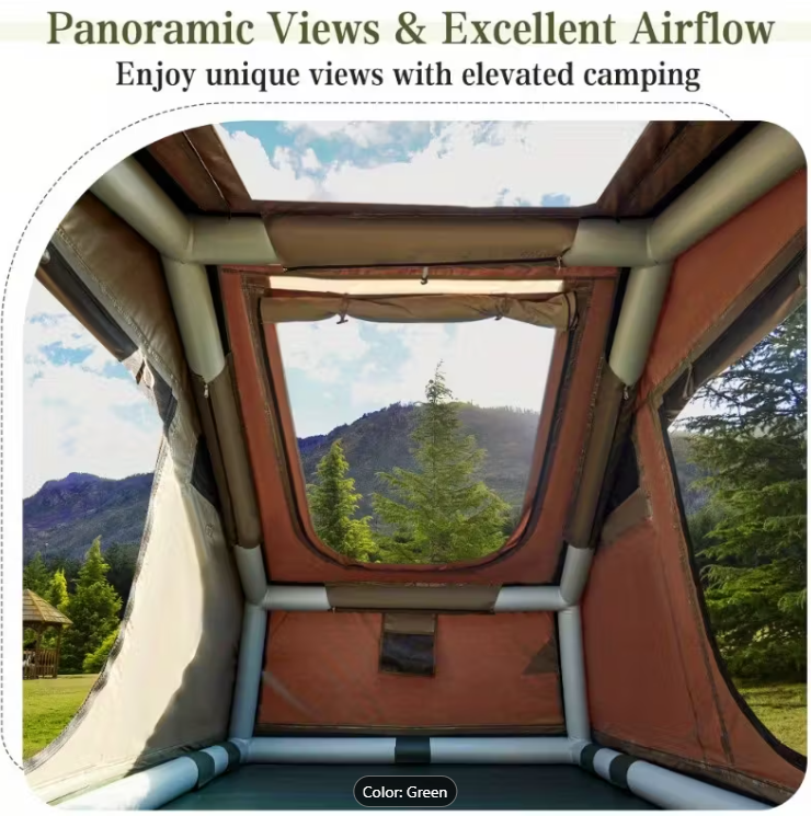 2-Person All-Weather Inflatable Rooftop Tent with Air Mattress