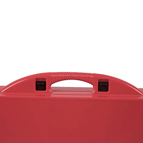 PICNIC TIME Portable Folding Picnic Table with Seats for 4, Collapsible Aluminum Table with Benches & Umbrella Hole, Lightweight Foldable Table for Camping, Travel, Backyard, Tailgating (Red)