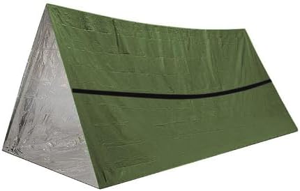 Emergency Survival Tent. 2-Person Tube Shelter Waterproof & Windproof Reusable Thermal Blanket Compact,Lightweight Includes SOS Whistle Perfect for Camping, Hiking, and Emergencies.