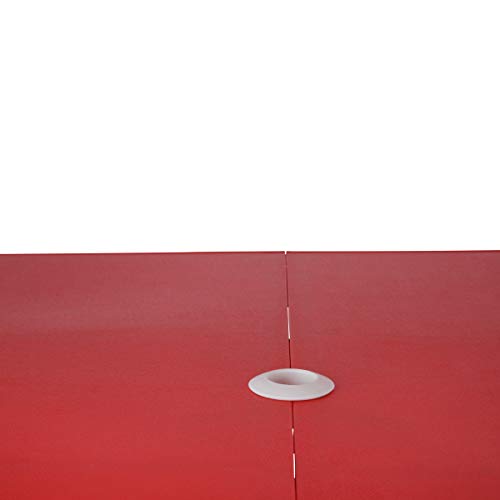 PICNIC TIME Portable Folding Picnic Table with Seats for 4, Collapsible Aluminum Table with Benches & Umbrella Hole, Lightweight Foldable Table for Camping, Travel, Backyard, Tailgating (Red)