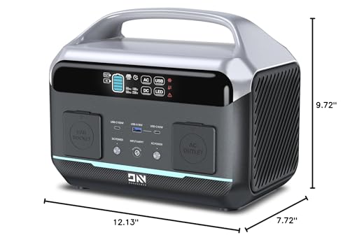 Portable Power Station, Outdoor 288Wh(90,000mAh) LiFePO4 Battery, 600W(1200W Surge) AC Outlets, 1.7H Fast Charging Solar Generator for Camping, RV Travel, Home Use（Solar Optional)