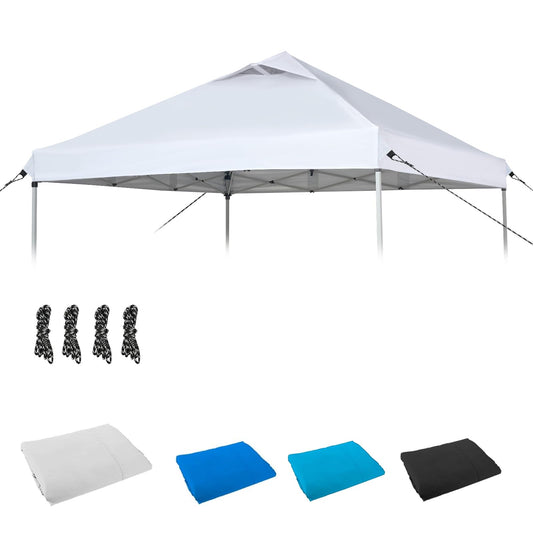10x10 Canopy Replacement Top, Pop Up Tent with Air Vent for Straight Leg Frame, Waterproof with Windproof Ropes for Garden Patio Camping (Top Only) (White)