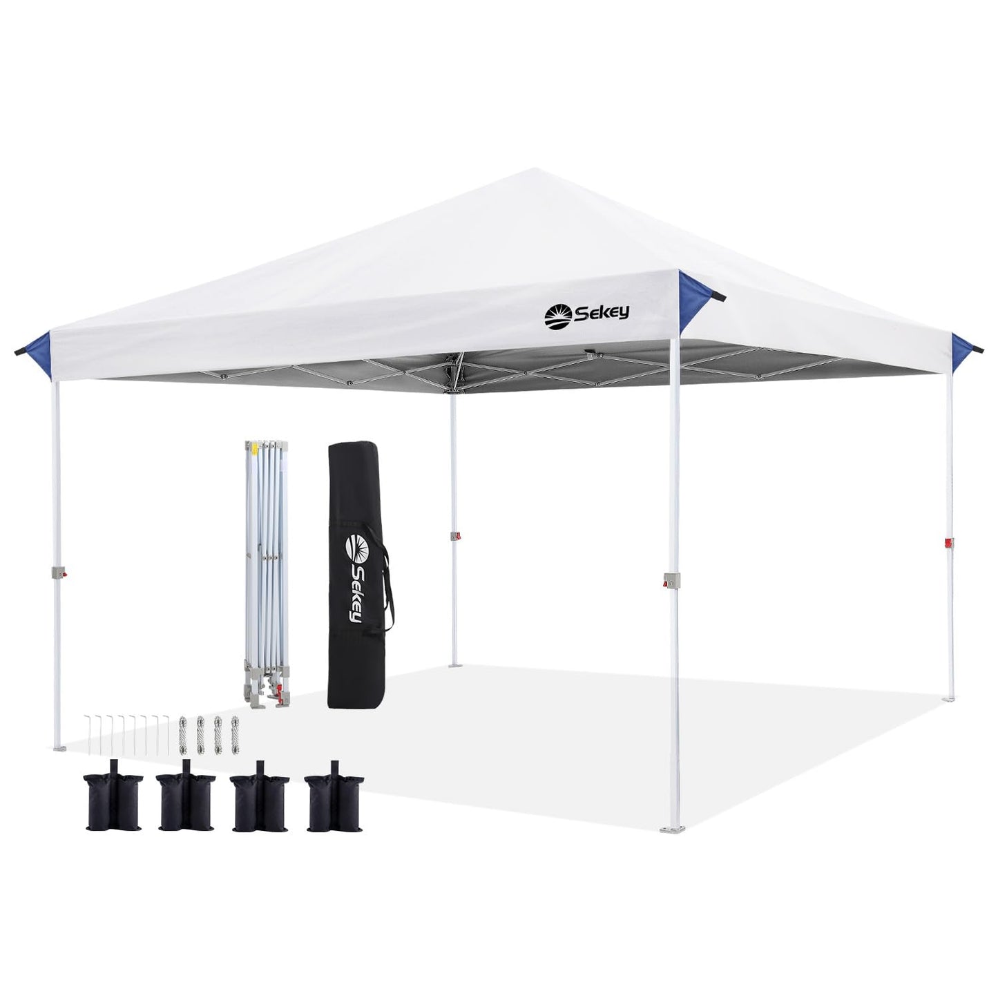 Sekey 10x10 Pop Up Canopy with 4 Sidewalls, One Push Setup Instant Outdoor Gazebo, Instant Easy Up Canopy with UPF50+ Top, 4 Weight Bags for Events, Beach, Patio, Camping