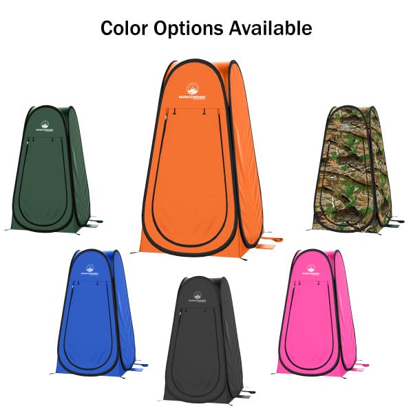 Pop Up Pod - Privacy Shower Tent, Dressing Room, or Portable Toilet Stall with Carry Bag for Camping, Beach, or Tailgate by Wakeman Outdoors (Black)