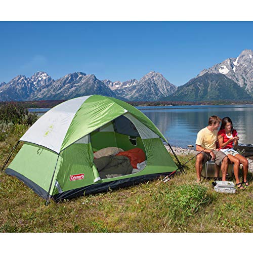 Coleman Sundome Camping Tent with Rainfly, 2/3/4/6 Person Tent Sets Up in 10 Mins, Weatherproof Shelter for Camping, Festivals, Backyard, Sleepovers, & More