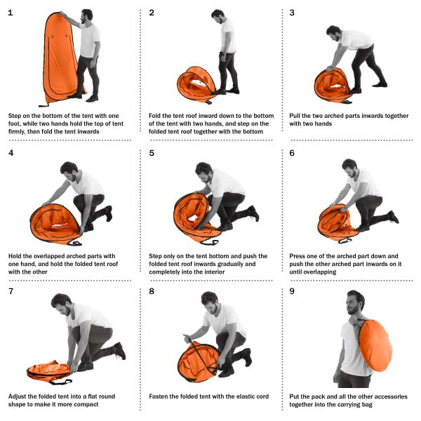 Pop Up Pod - Privacy Shower Tent, Dressing Room, or Portable Toilet Stall with Carry Bag for Camping, Beach, or Tailgate by Wakeman Outdoors (Black)