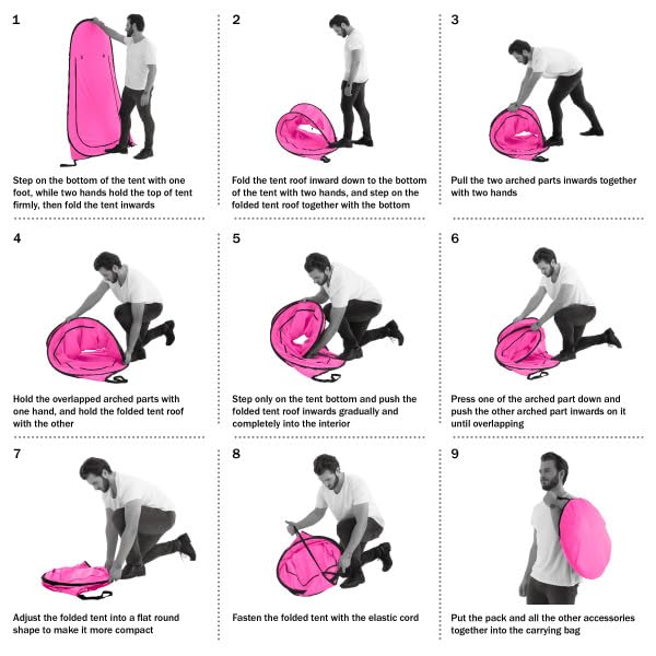 Pop Up Pod - Privacy Shower Tent, Dressing Room, or Portable Toilet Stall with Carry Bag for Camping, Beach, or Tailgate by Wakeman Outdoors (Black)