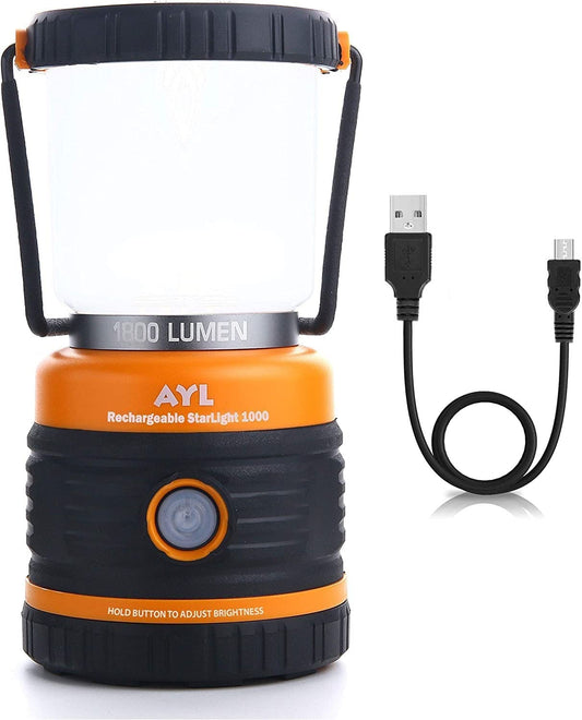 Rechargeable LED Camping Lantern - Power Outages, Hurricanes, Emergency, Hiking, Outdoor - Bright Battery Powered Electric Survival Light with Built-in Power Bank- Portable and Waterproof Camp Lantern