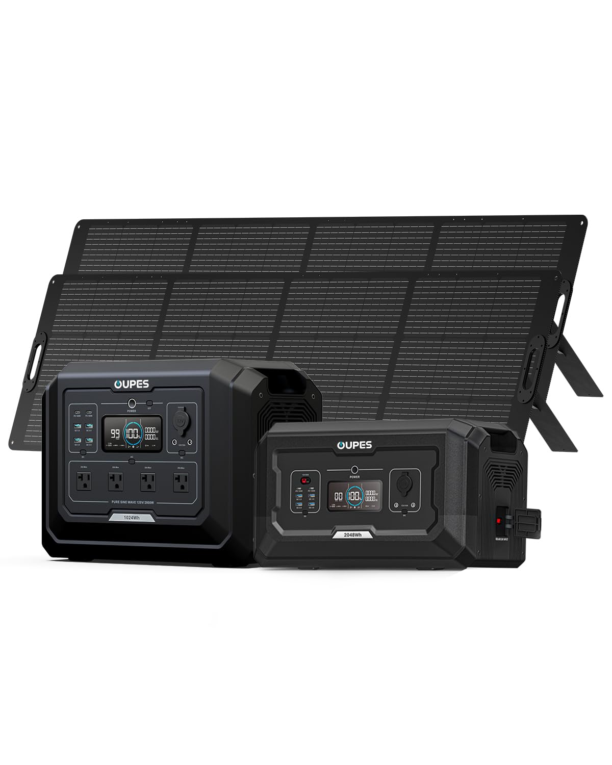OUPES Mega 1 Portable Power Station, 1024Wh LiFePO4 Battery w/ 4 2000W AC Outlets & 140W USB-C, Expandable to 5kWh, Solar Generator for Home Backup Power, Camping & Road Trips (Solar Panel Optional)