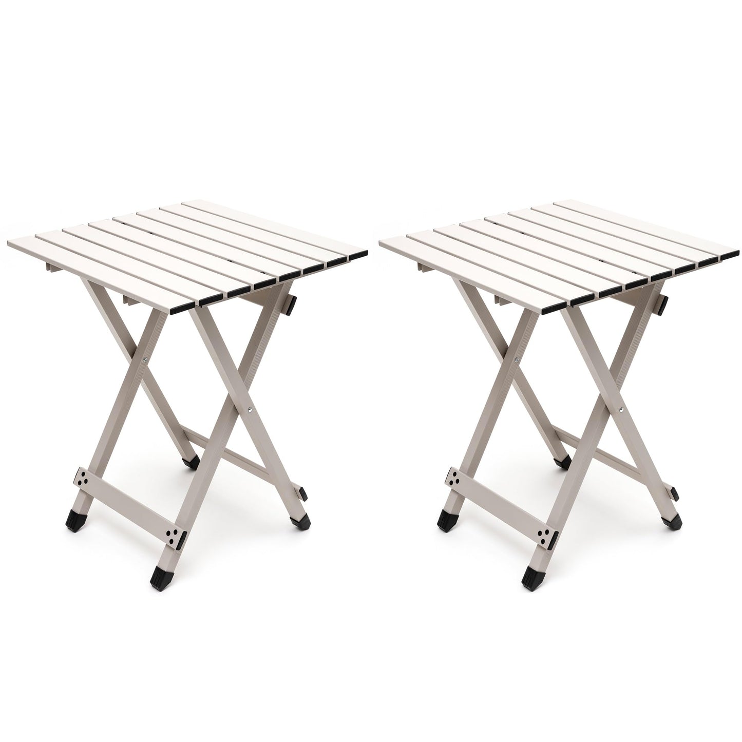 SUNNYFEEL Folding Camping Table - Lightweight Aluminum Portable Picnic Table, 18.5x18.5x24.5 Inch for Cooking, Beach, Hiking, Travel, Fishing, BBQ, Indoor Outdoor Small Foldable Camp Tables