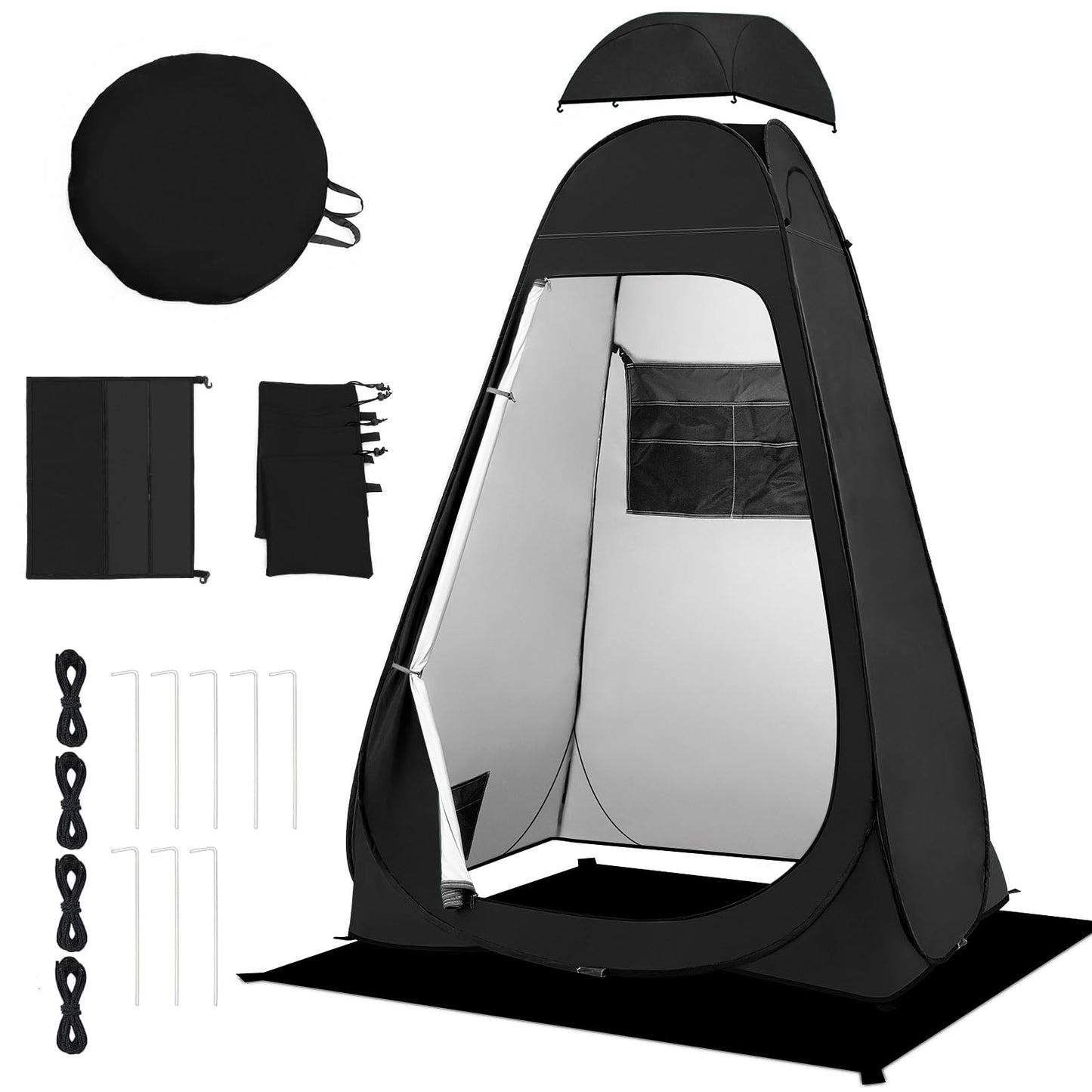 BRIAN & DANY Pop Up Shower Tent, Portable Privacy Camping Changing Tent, Camp Toilet Bathroom Pod with Rain Shelter & Windows, UPF 50+ & Waterproof, 47.2" x 47.2" x 74.8"