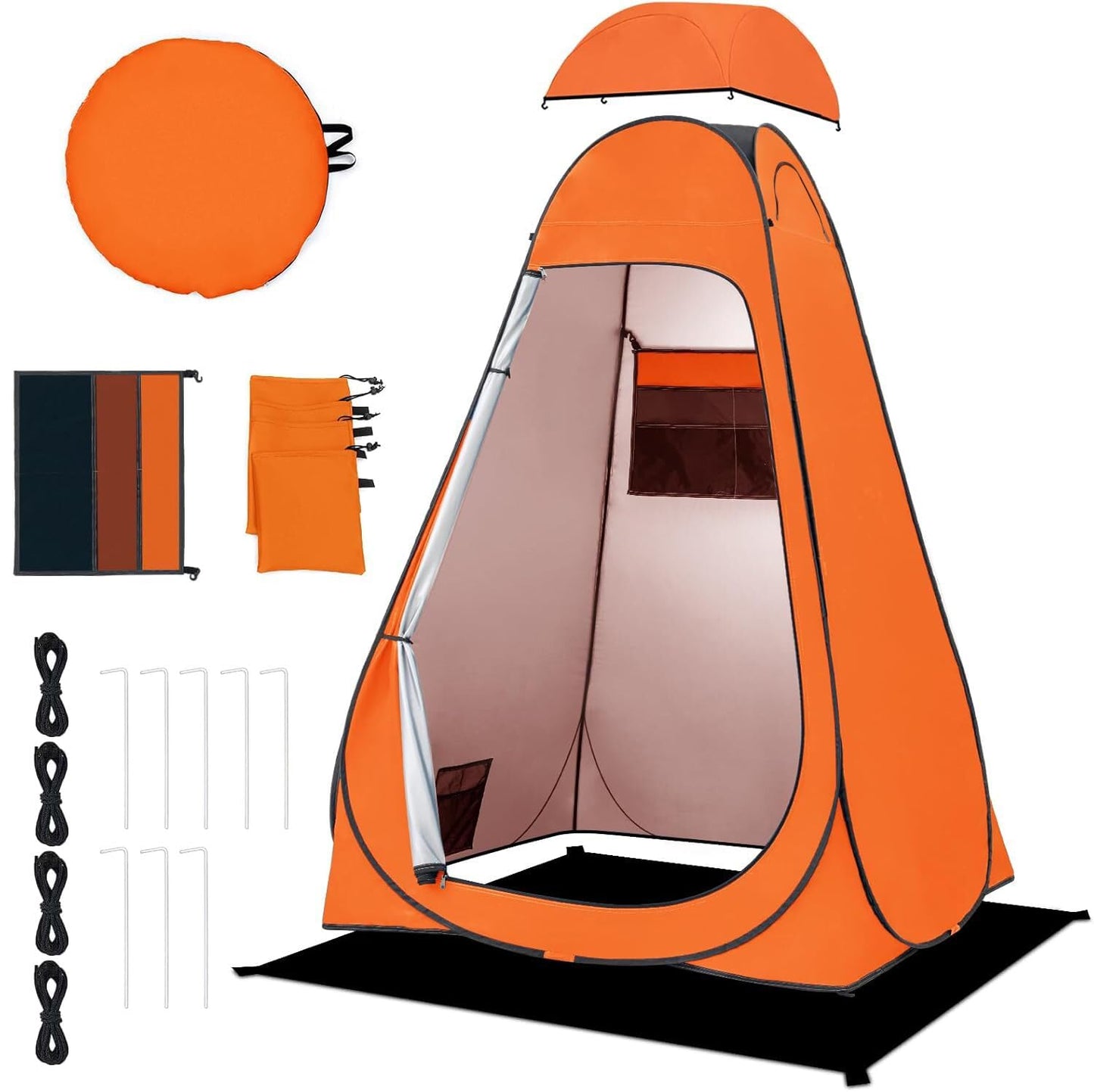 BRIAN & DANY Pop Up Shower Tent, Portable Privacy Camping Changing Tent, Camp Toilet Bathroom Pod with Rain Shelter & Windows, UPF 50+ & Waterproof, 47.2" x 47.2" x 74.8"