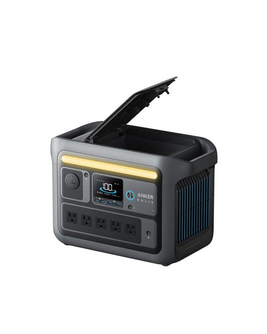 Anker SOLIX C800 Plus Portable Power Station with 100W Solar Panel, 1200W (Peak 1600W) Solar Generator with Camping Lights, 768Wh LiFePO4 Battery for Outdoor Camping, RVs, Road Trip, and Power Outages