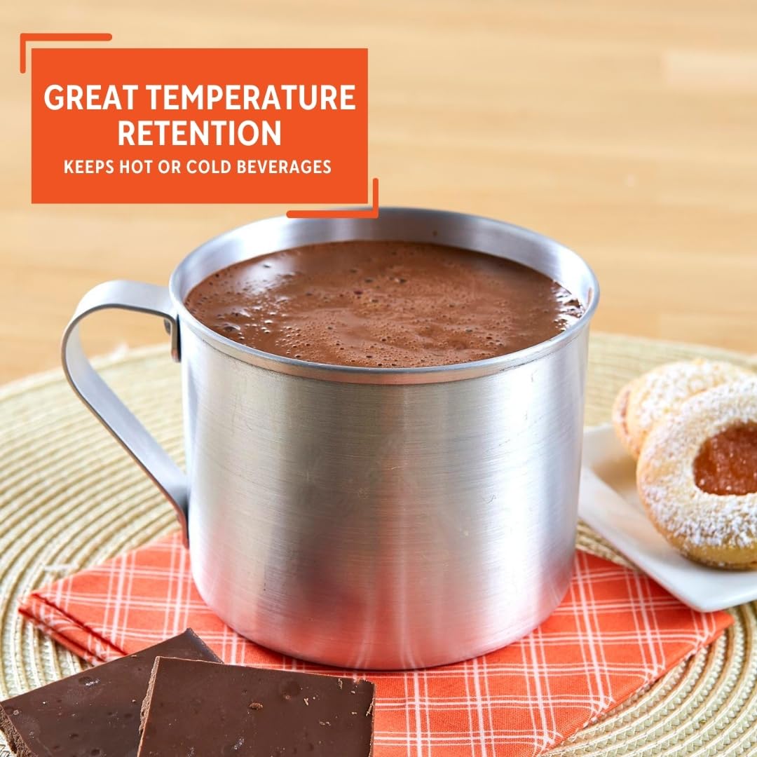 IMUSA USA Aluminum Mug for Stovetop Use or Camping 1.25-Quart, Silver