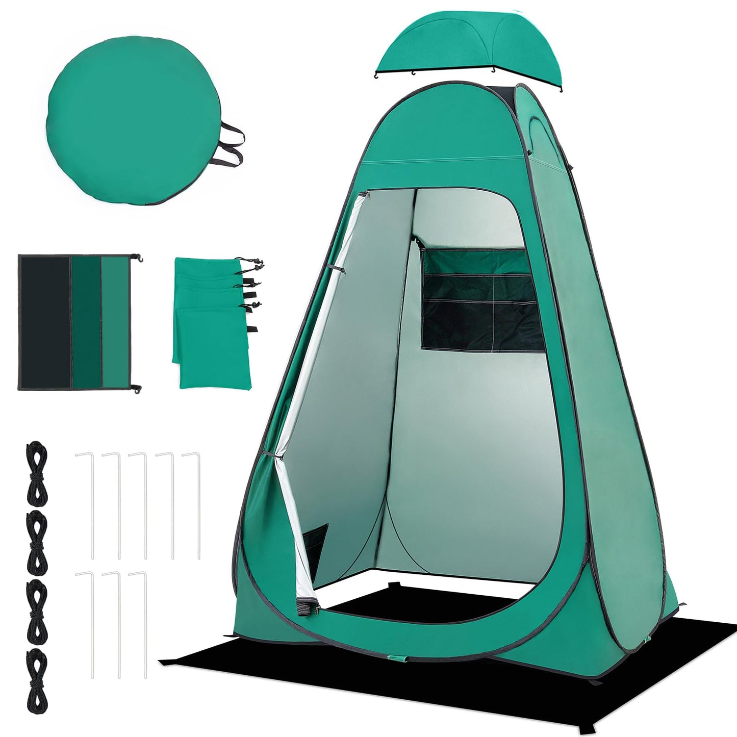 BRIAN & DANY Pop Up Shower Tent, Portable Privacy Camping Changing Tent, Camp Toilet Bathroom Pod with Rain Shelter & Windows, UPF 50+ & Waterproof, 47.2" x 47.2" x 74.8"