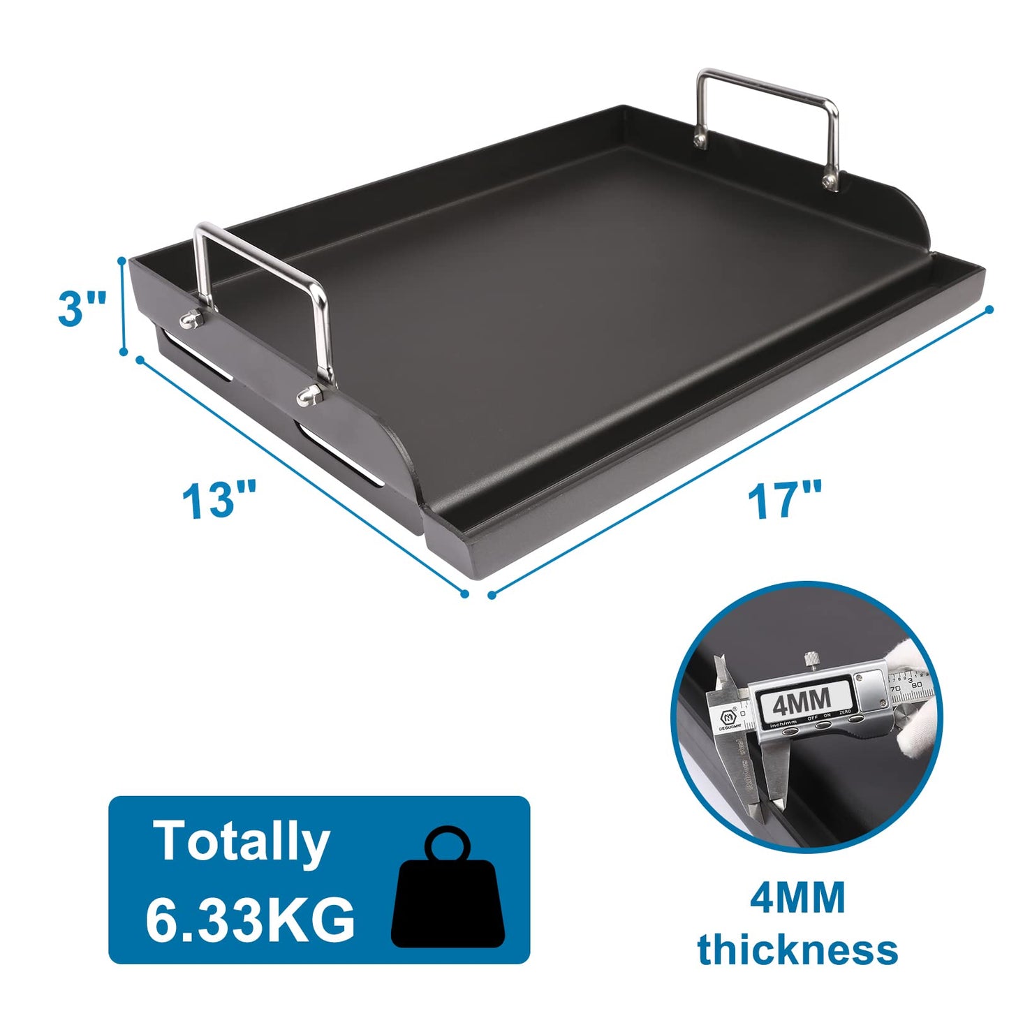 Uniflasy Fry Griddle for Camp Chef Stove, 14" x16" Flat Top Gas Grill Griddle for Camp Chef EX60LW EX60P EX60FP EX60B EX280LW DB60D YK60LW EX90LW SB30D, Professional Griddle Flat Top Plate