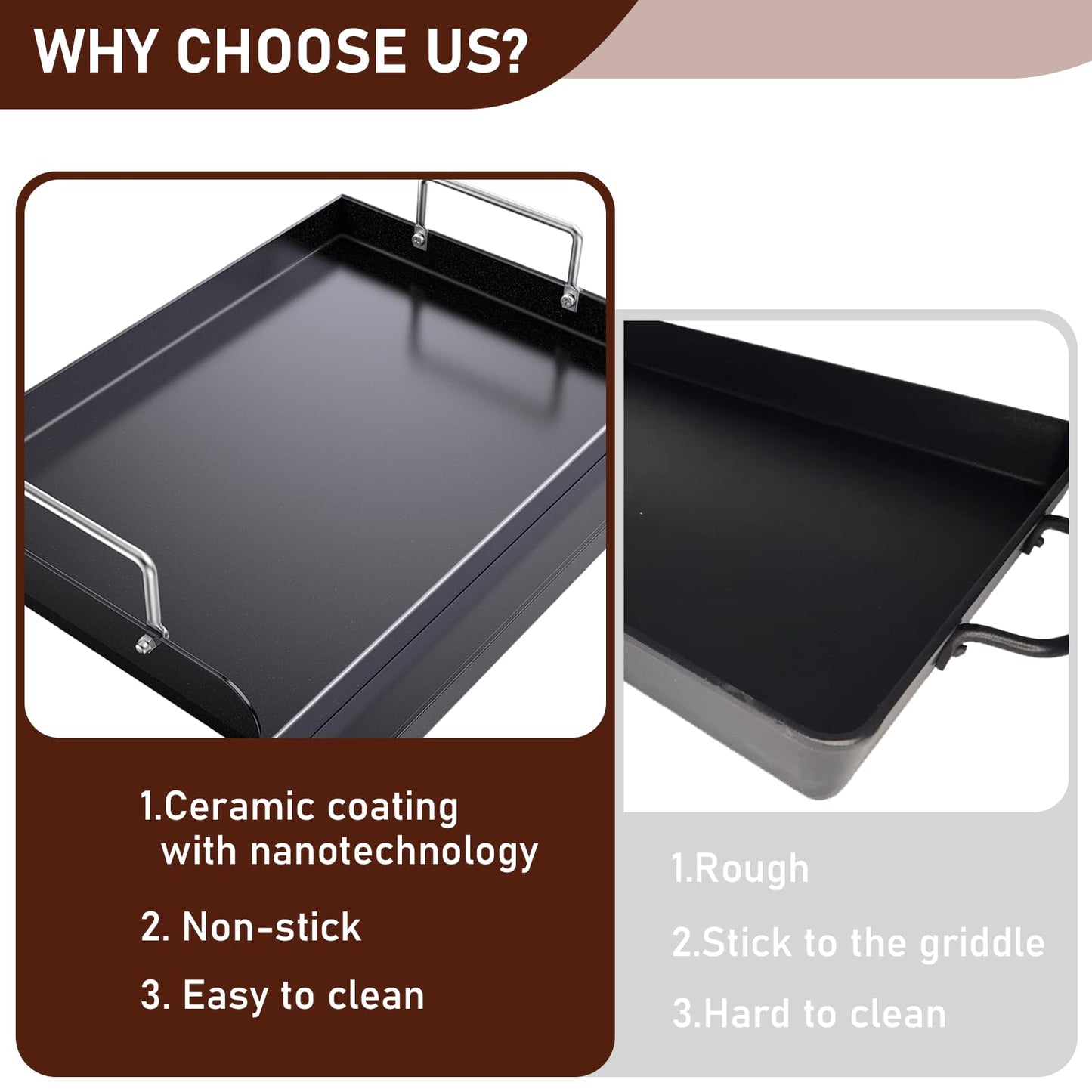 Uniflasy Fry Griddle for Camp Chef Stove, 14" x16" Flat Top Gas Grill Griddle for Camp Chef EX60LW EX60P EX60FP EX60B EX280LW DB60D YK60LW EX90LW SB30D, Professional Griddle Flat Top Plate