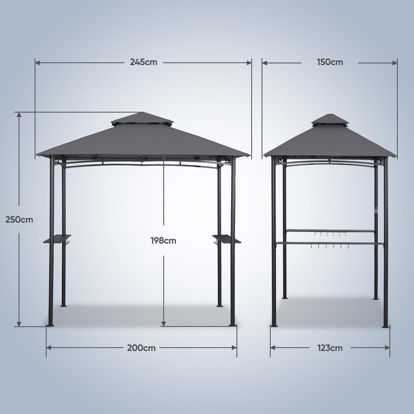 Sekey 10x10 Pop Up Canopy with 4 Sidewalls, One Push Setup Instant Outdoor Gazebo, Instant Easy Up Canopy with UPF50+ Top, 4 Weight Bags for Events, Beach, Patio, Camping