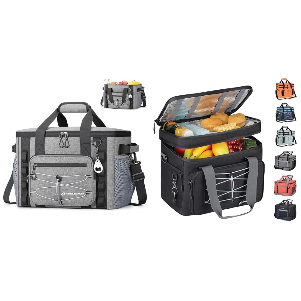 Maelstrom Soft Sided Cooler Bag, 30/40 Can Collapsible Insulated Ice Chest, Large Leakproof Camping & Travel Cooler for Kayaking & Beach