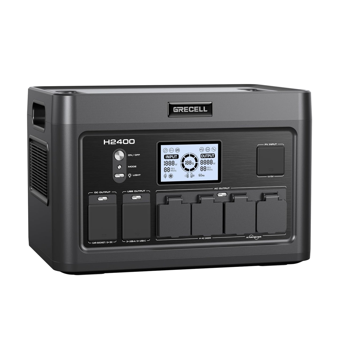 GRECELL 300W Portable Power Station 230.88Wh Solar Generator with USBC PD 60W, 110V Outlet Perfect for Camping, Outdoor Trips, Home Backup & Travel