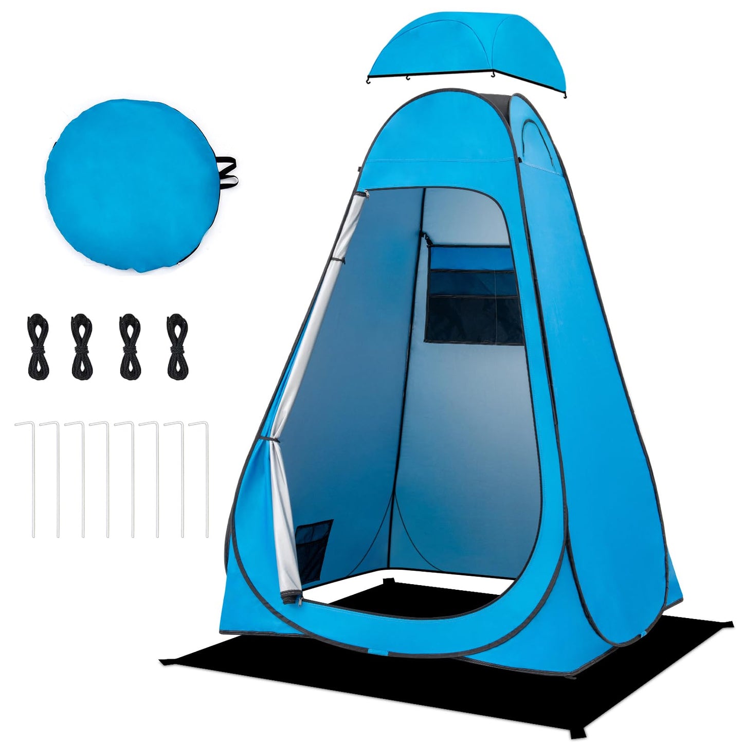 BRIAN & DANY Pop Up Shower Tent, Portable Privacy Camping Changing Tent, Camp Toilet Bathroom Pod with Rain Shelter & Windows, UPF 50+ & Waterproof, 47.2" x 47.2" x 74.8"