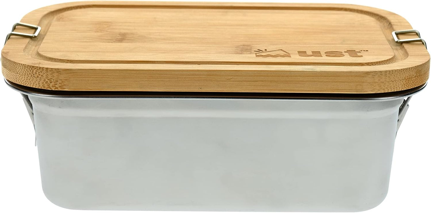 ust Bamboo top Food Box for Meal prep and Food Storage with Cutting Board top for Camping, Hiking, and Everyday use
