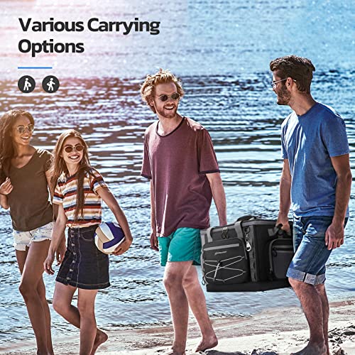 Maelstrom Soft Sided Cooler Bag, 30/40 Can Collapsible Insulated Ice Chest, Large Leakproof Camping & Travel Cooler for Kayaking & Beach