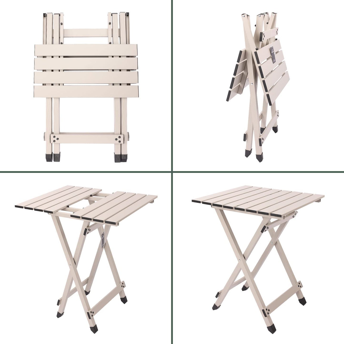 SUNNYFEEL Folding Camping Table - Lightweight Aluminum Portable Picnic Table, 18.5x18.5x24.5 Inch for Cooking, Beach, Hiking, Travel, Fishing, BBQ, Indoor Outdoor Small Foldable Camp Tables