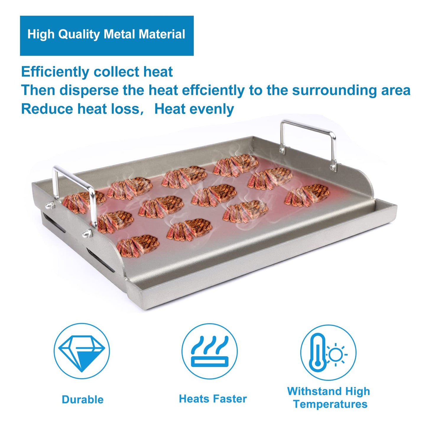 Uniflasy Fry Griddle for Camp Chef Stove, 14" x16" Flat Top Gas Grill Griddle for Camp Chef EX60LW EX60P EX60FP EX60B EX280LW DB60D YK60LW EX90LW SB30D, Professional Griddle Flat Top Plate