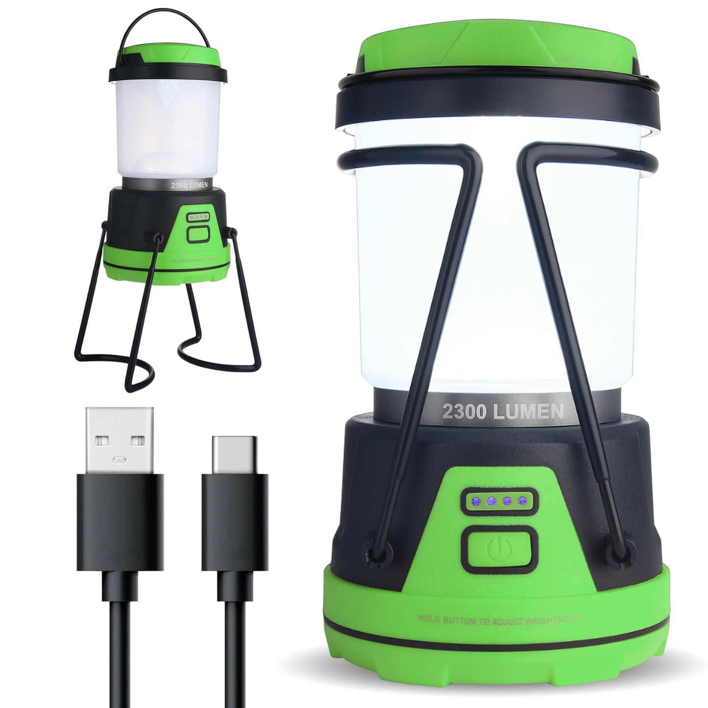 Rechargeable LED Camping Lantern - Power Outages, Hurricanes, Emergency, Hiking, Outdoor - Bright Battery Powered Electric Survival Light with Built-in Power Bank- Portable and Waterproof Camp Lantern