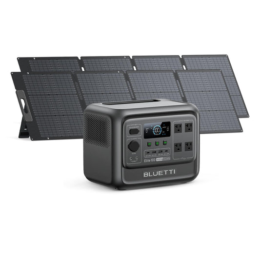 BLUETTI Elite 100 V2 (2025 New) Solar Generator, 1024Wh LFP Battery Backup w/ 4 1800W AC Outlets (3600W Surge), 35% Smaller, Portable Power for Camping, Outages, and UPS Backup (Solar Panel Optional)