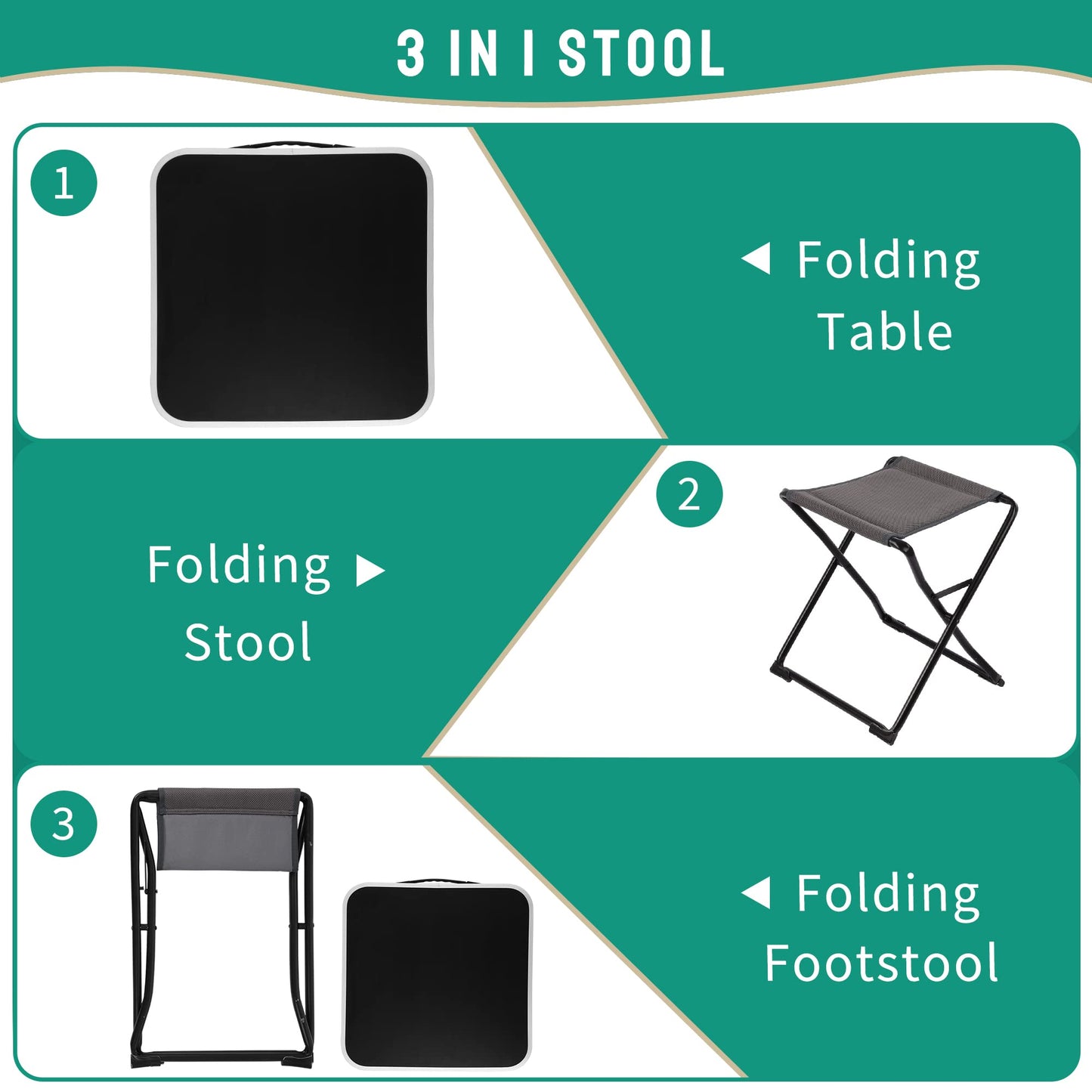 SUNNYFEEL Folding Camping Table - Lightweight Aluminum Portable Picnic Table, 18.5x18.5x24.5 Inch for Cooking, Beach, Hiking, Travel, Fishing, BBQ, Indoor Outdoor Small Foldable Camp Tables