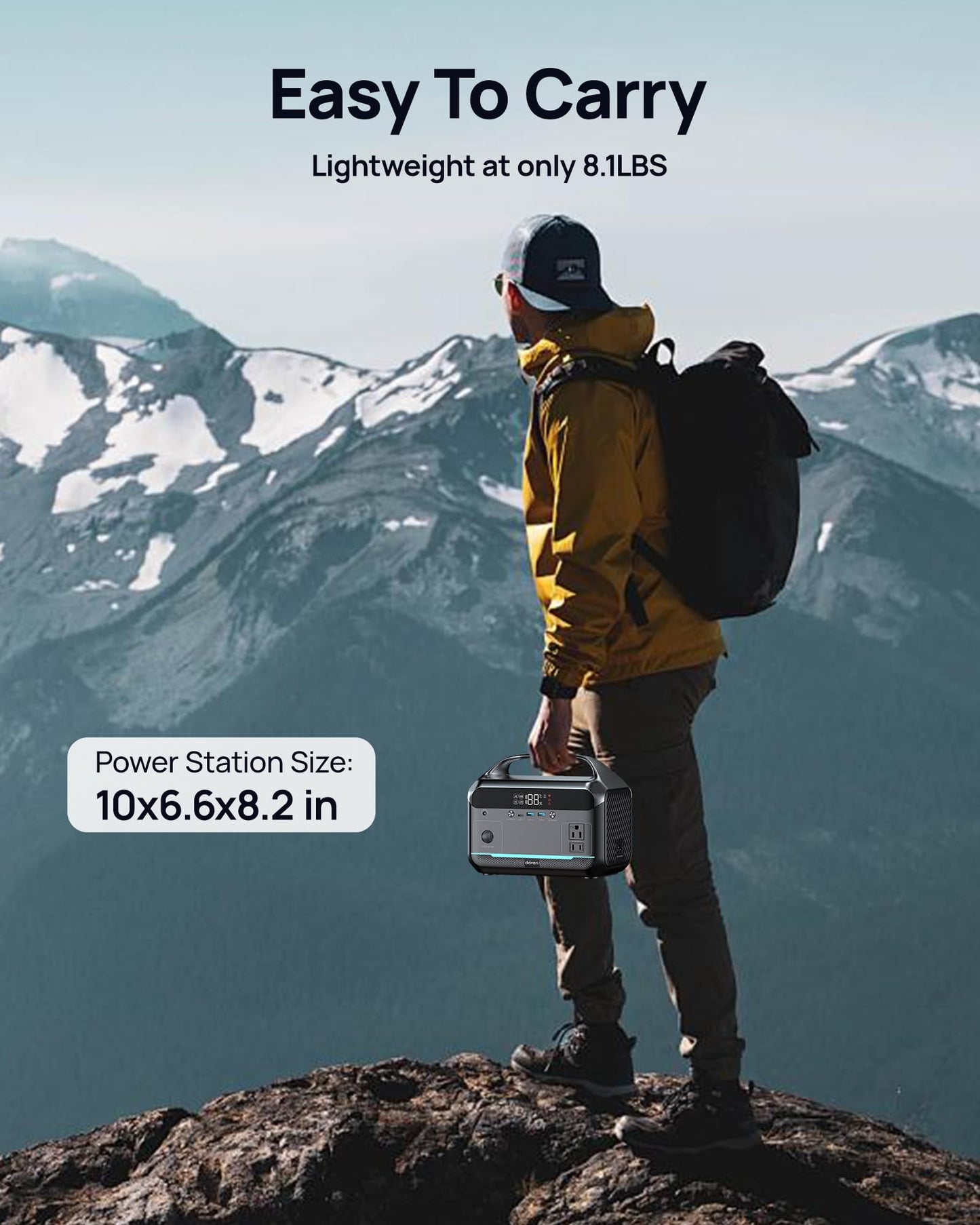 DARAN Portable Power Station 350W(600W Surge) with 40W Solar Panel, 288Wh (90,000mAh) LiFePO4 Battery Generator, 8.2LB Portable Charger with AC Outlets for Home, Camping, Emergency