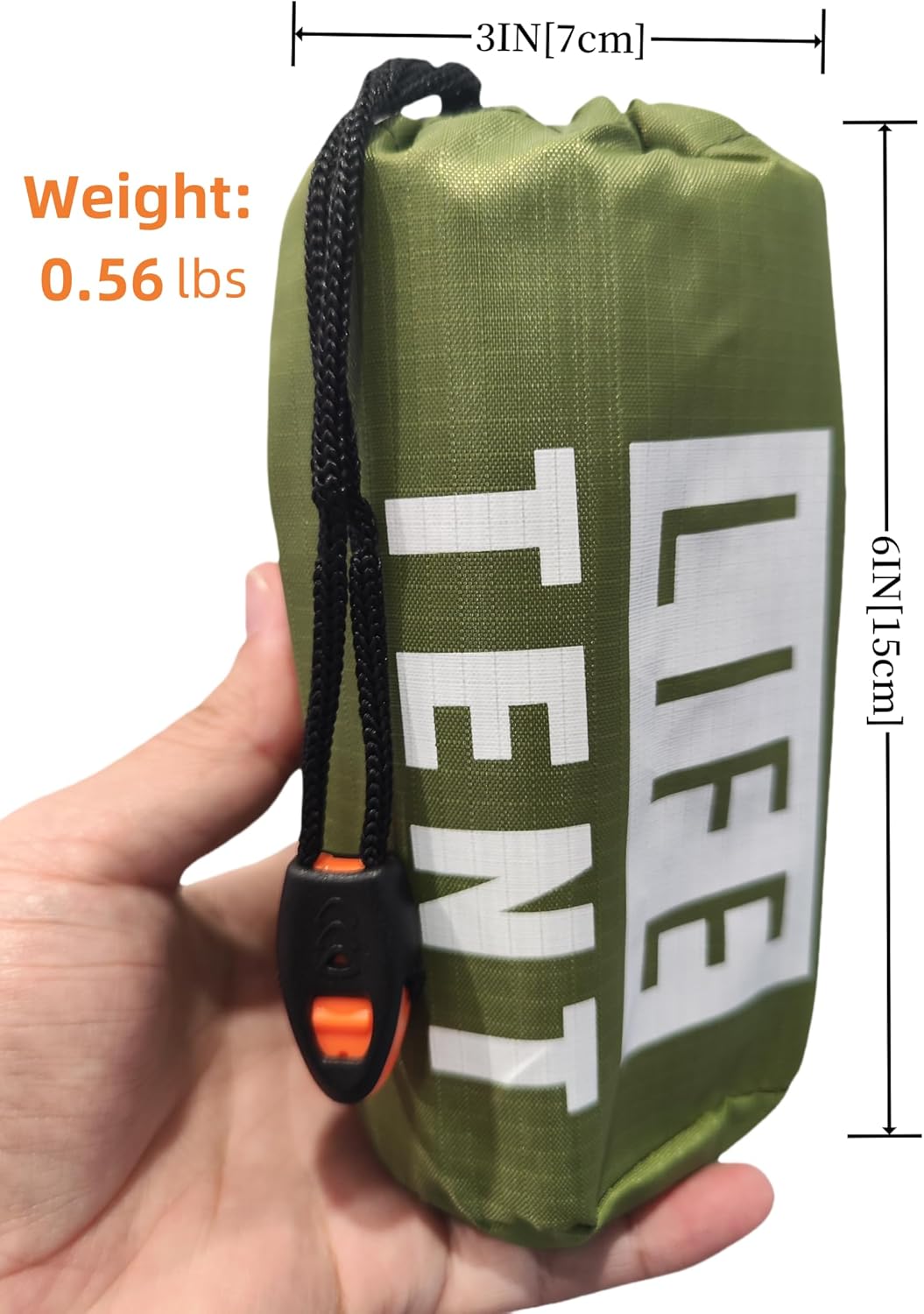 Emergency Survival Tent. 2-Person Tube Shelter Waterproof & Windproof Reusable Thermal Blanket Compact,Lightweight Includes SOS Whistle Perfect for Camping, Hiking, and Emergencies.