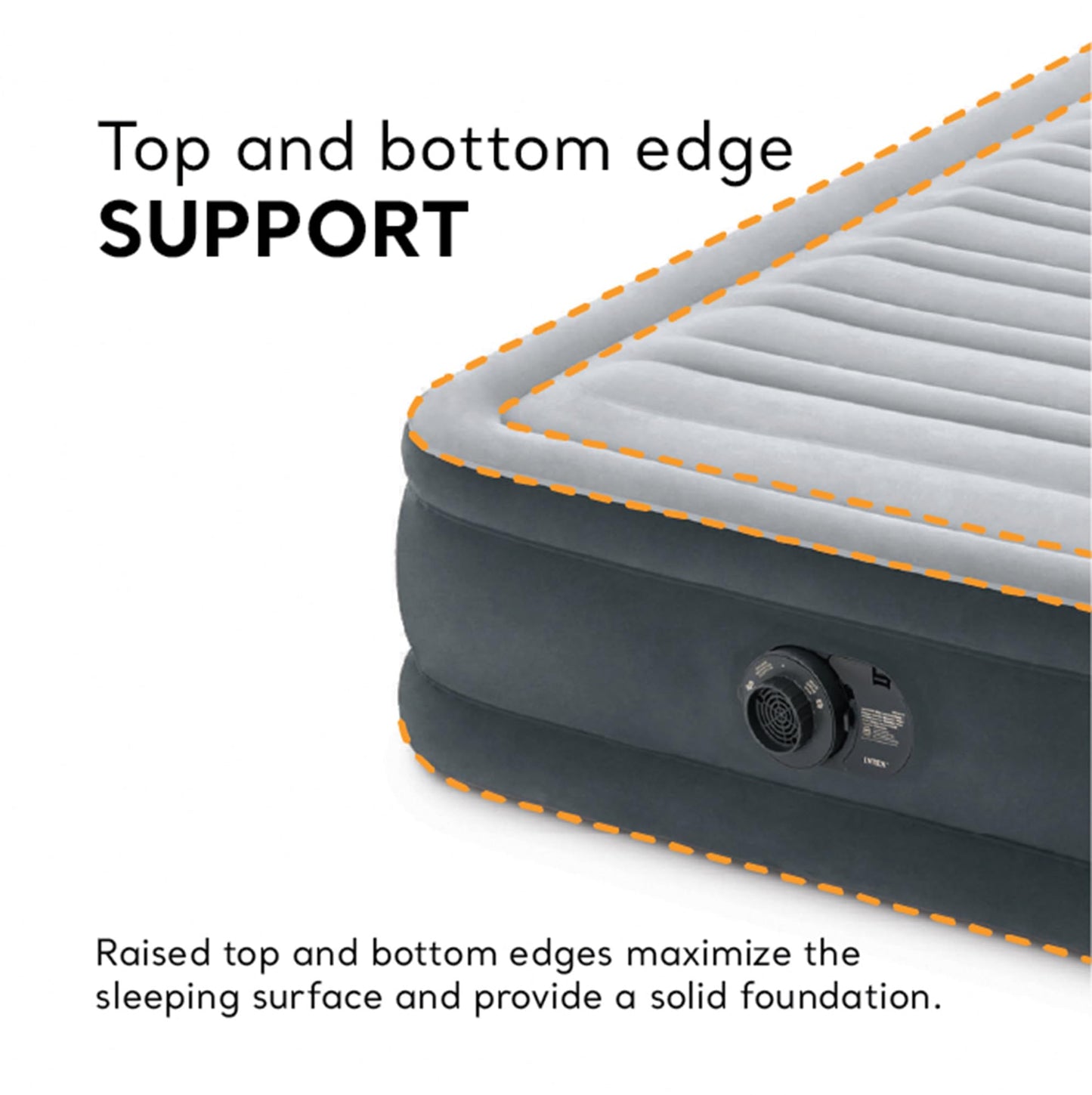 Intex 64417ED 22in Queen Dura-Beam Comfort Plush High-Rise Inflatable Air Mattress with Built in Pump for Travel and Camping, 600lb Weight Capacity